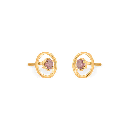Lilac Orbit Stud Gold Earring