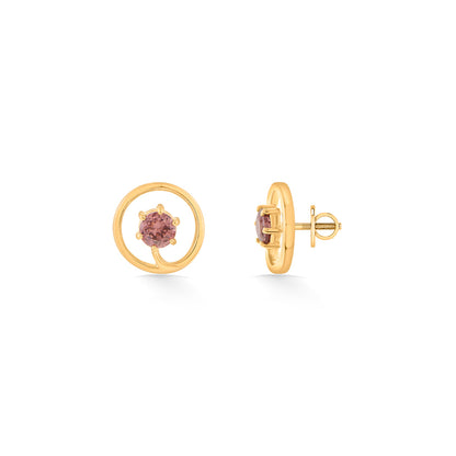 Lilac Orbit Stud Gold Earring