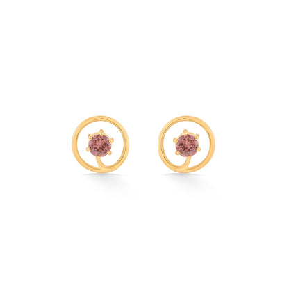 Lilac Orbit Stud Gold Earring
