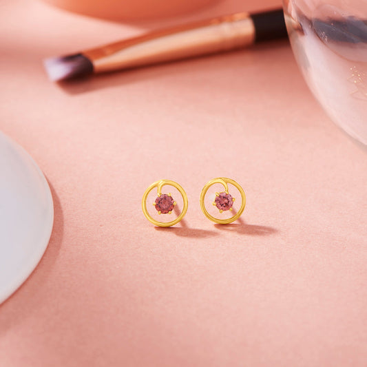 Lilac Orbit Stud Gold Earring