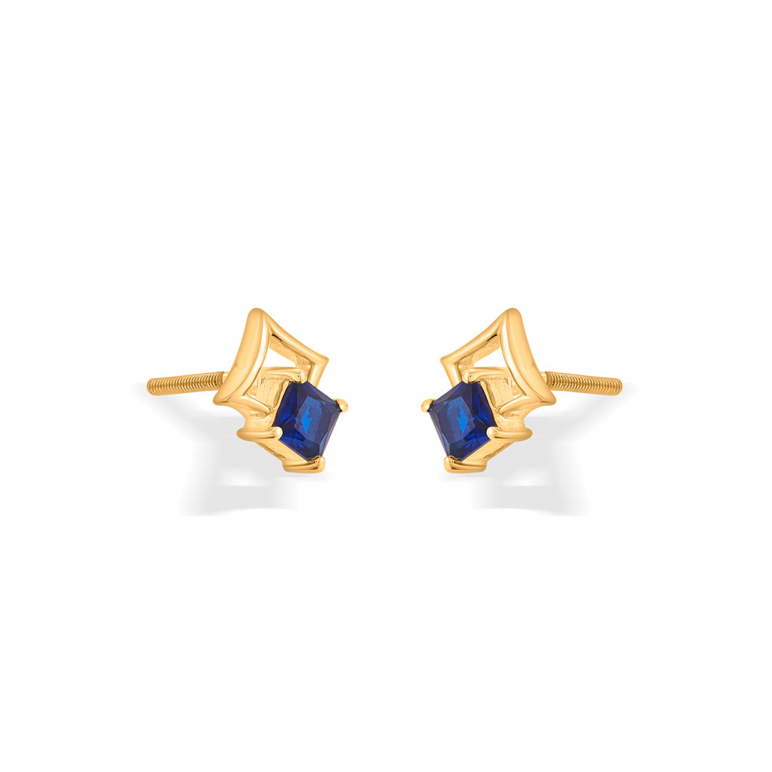indigo nest stud gold earring