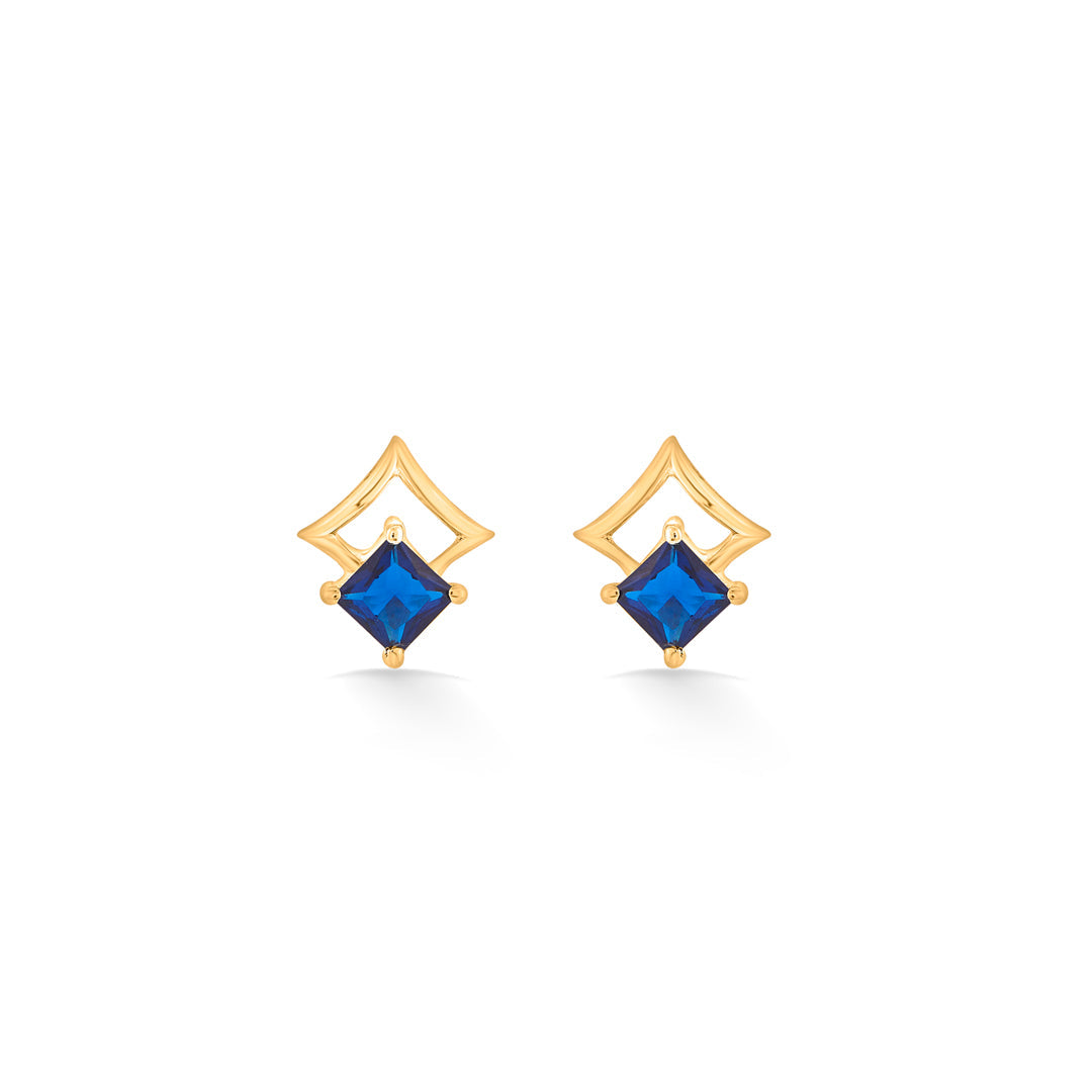 indigo nest stud gold earring