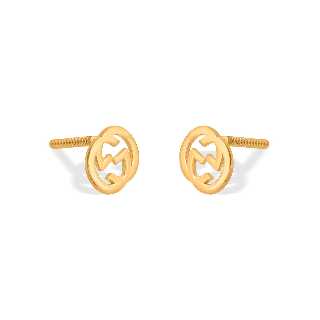 helio knot stud gold earring