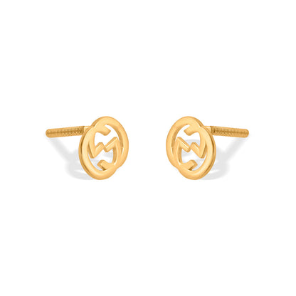 Helio Knot Stud Gold Earring
