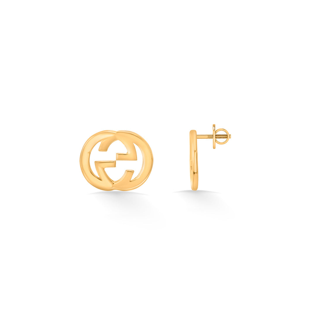 helio knot stud gold earring