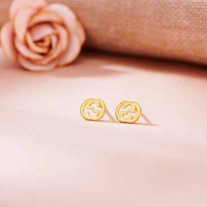 Helio Knot Stud Gold Earring