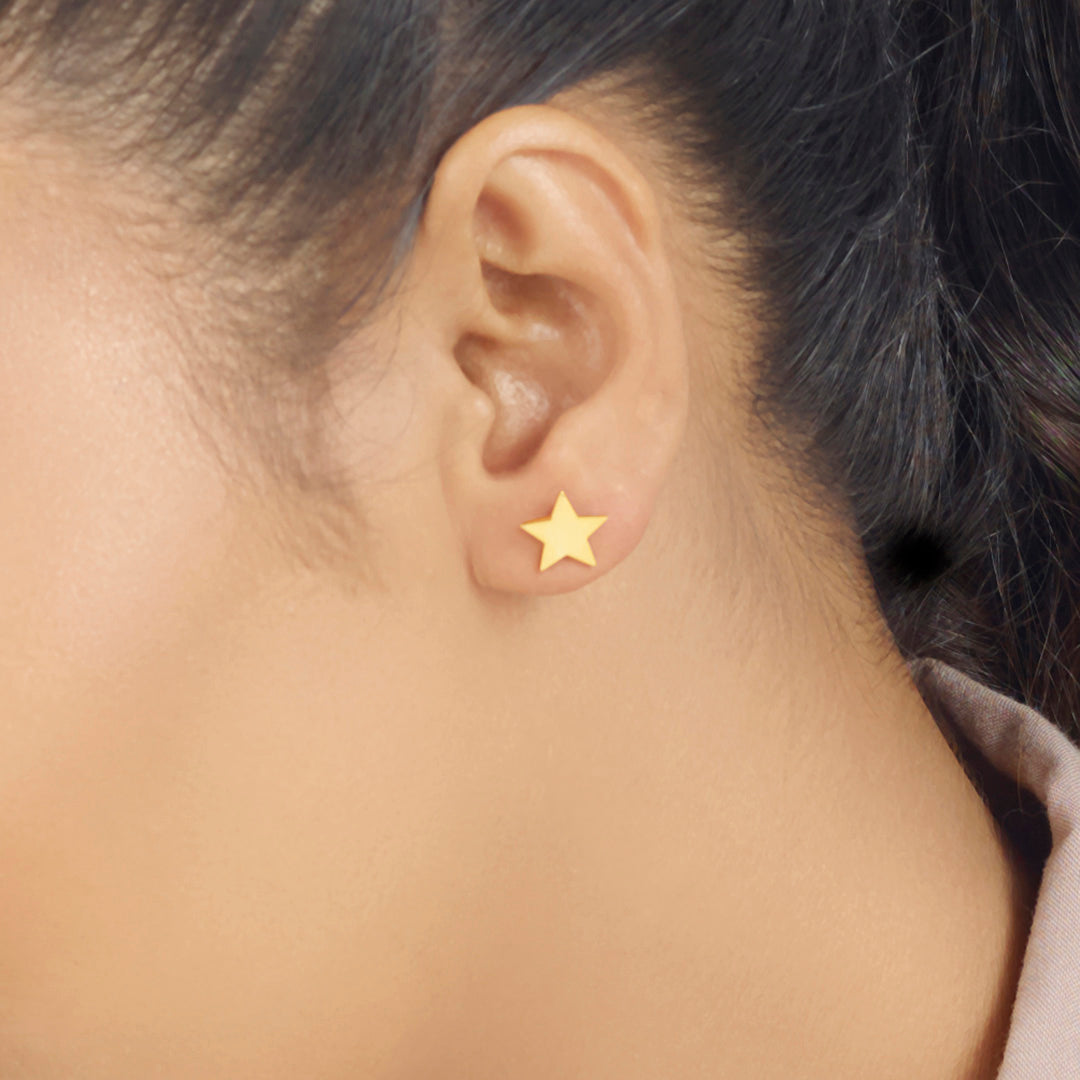 vega shine stud gold earring