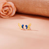 Sapphire Wing Stud Gold Earring