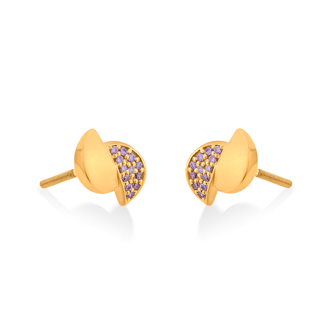 demi shine stud gold earring