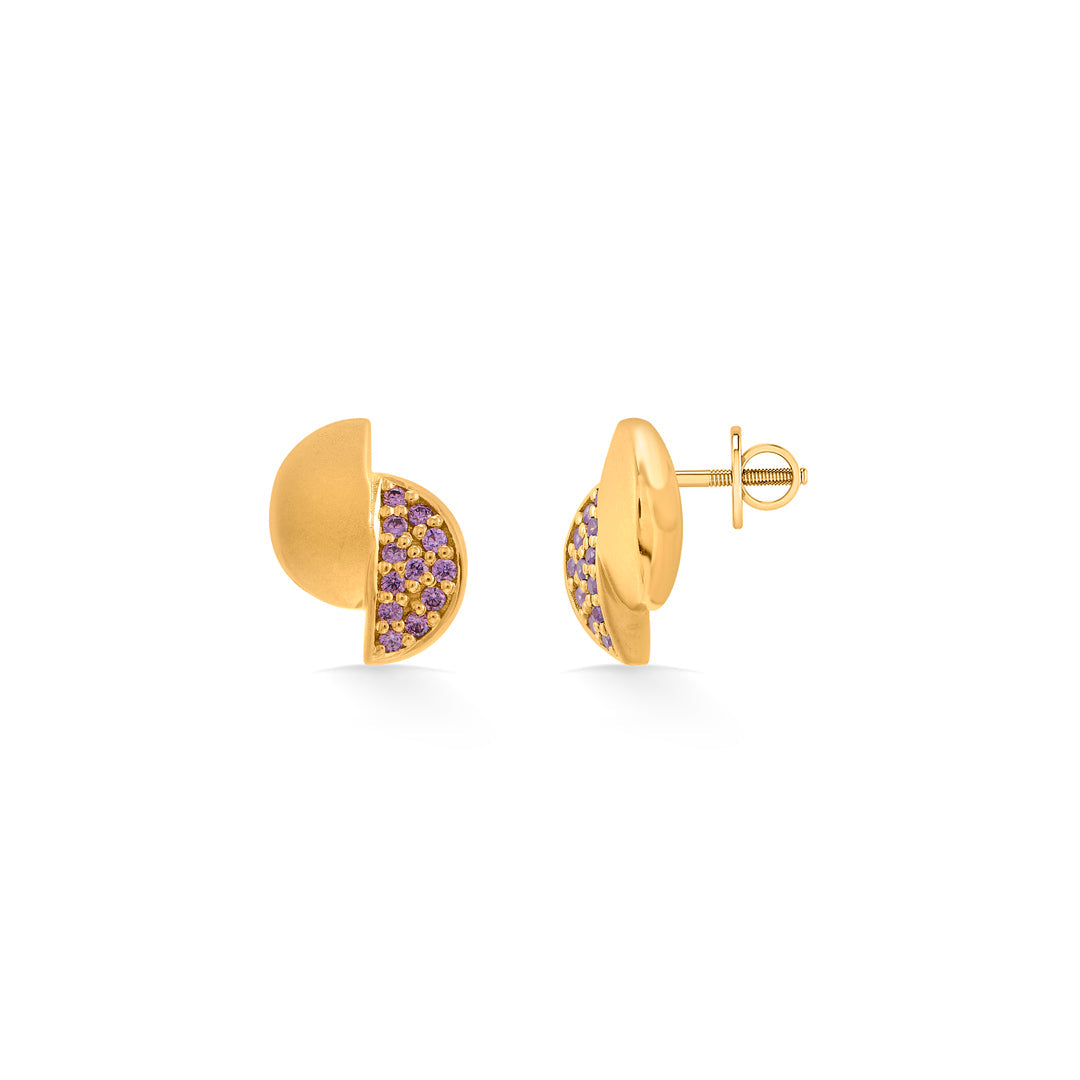 demi shine stud gold earring