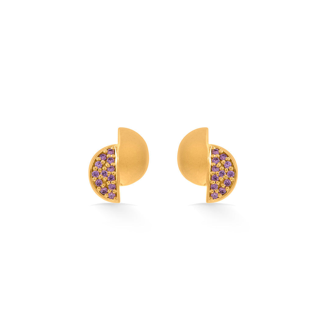 demi shine stud gold earring