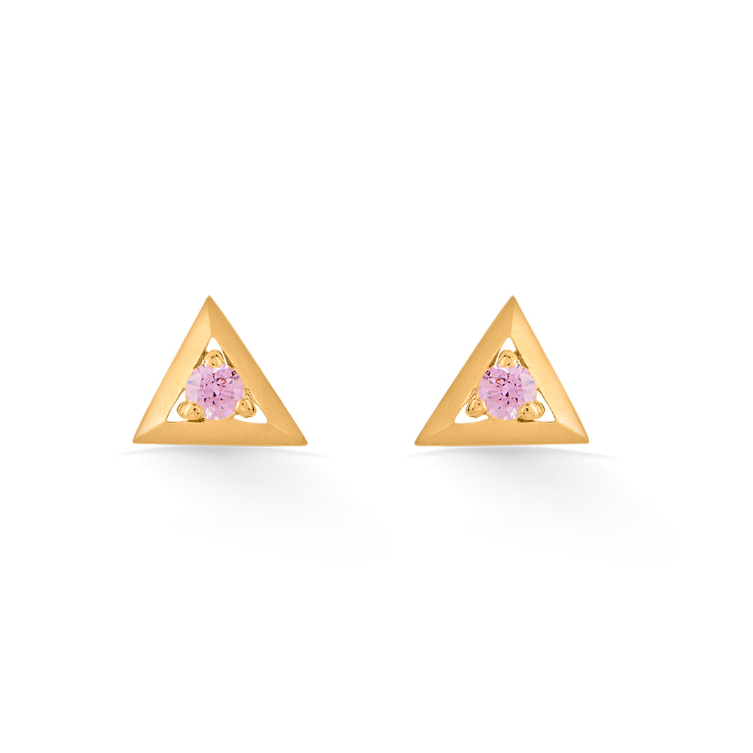 trigon beam stud gold earring