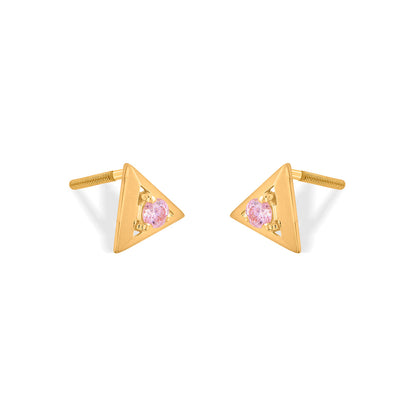 Trigon Beam Stud Gold Earring