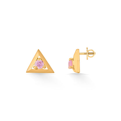 Trigon Beam Stud Gold Earring