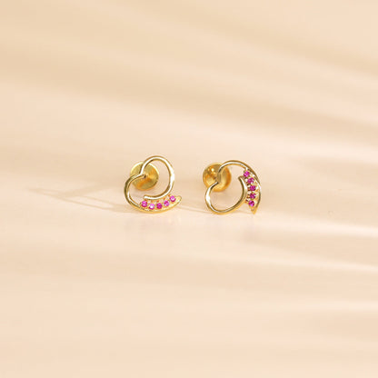 Petalia Curve Studs Gold Earrings