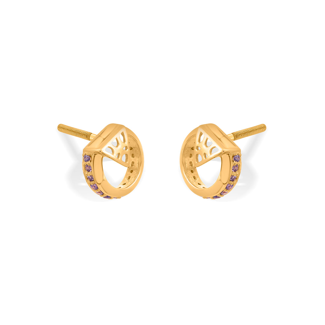 cosmic glow stud gold earring