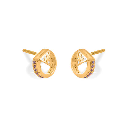 Cosmic Glow Stud Gold Earring