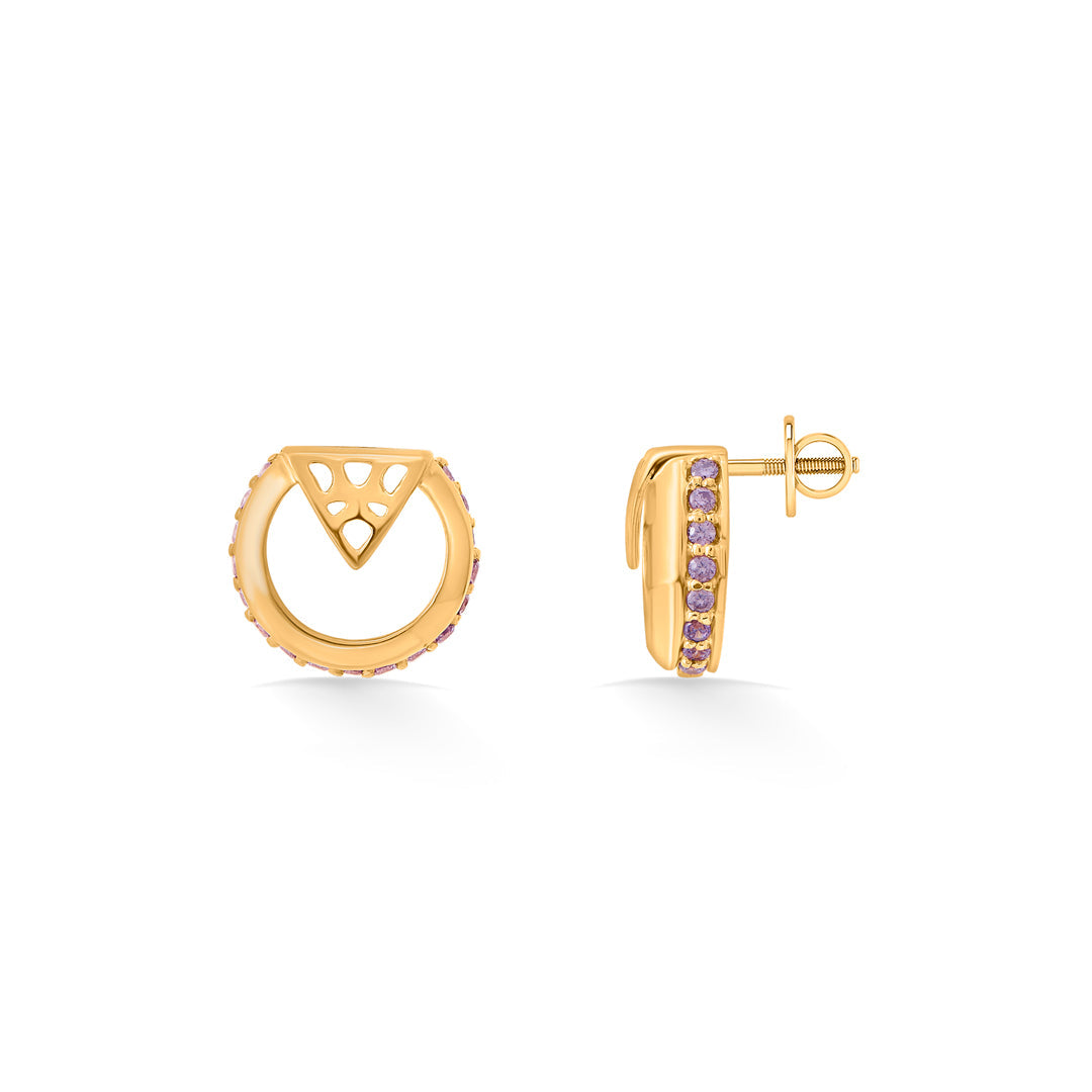 cosmic glow stud gold earring