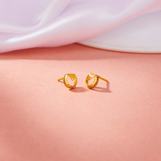 Cosmic Glow Stud Gold Earring