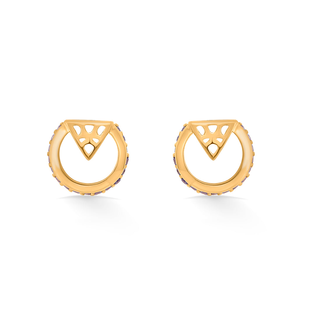 cosmic glow stud gold earring