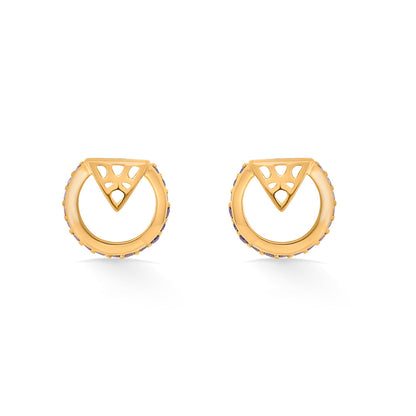 Cosmic Glow Stud Gold Earring