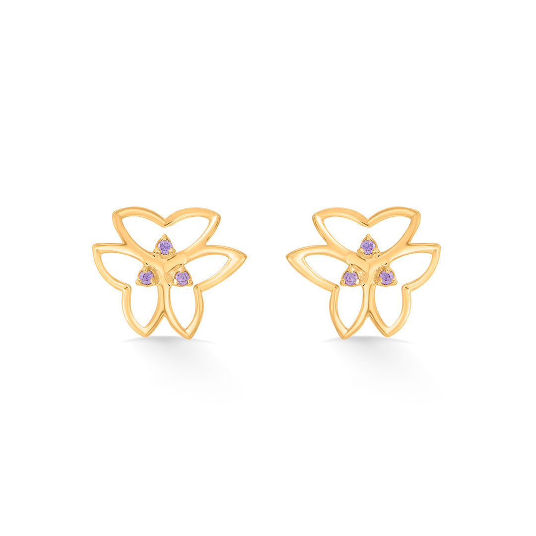 moonlit flutter stud gold earring