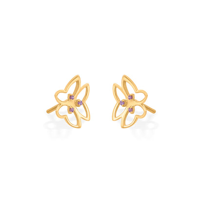 Moonlit Flutter Stud Gold Earring