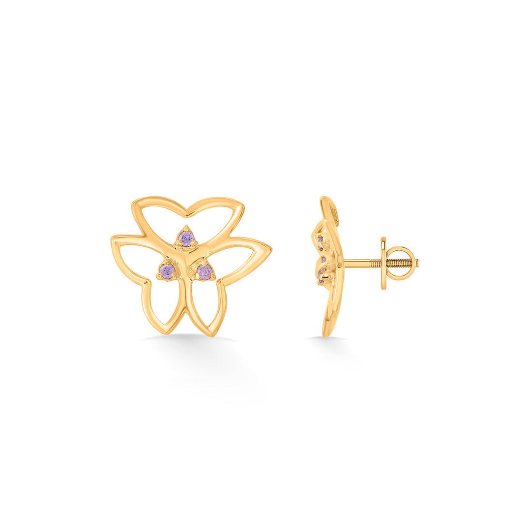moonlit flutter stud gold earring