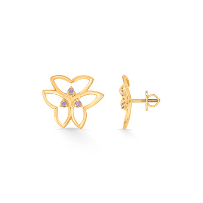 Moonlit Flutter Stud Gold Earring