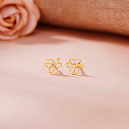 Moonlit Flutter Stud Gold Earring