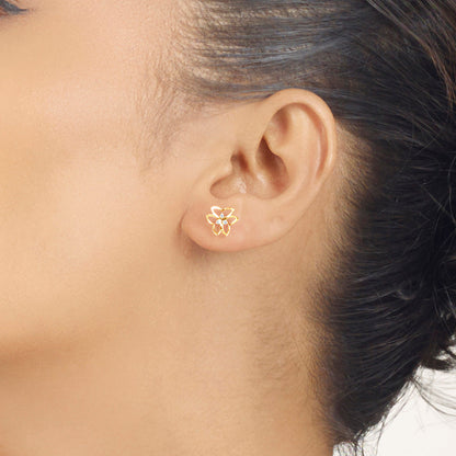 Moonlit Flutter Stud Gold Earring