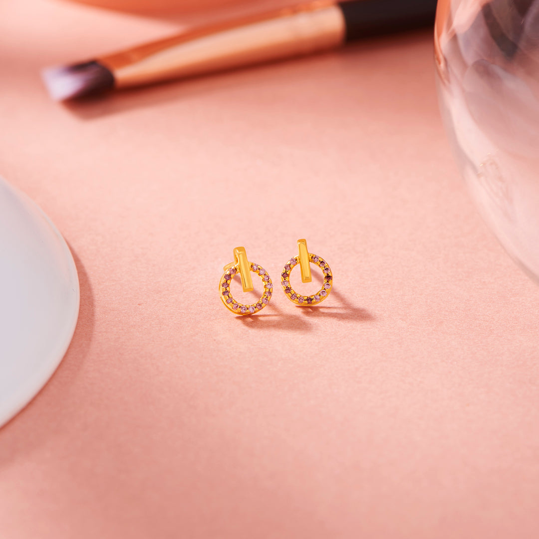 Seraph Ring Stud Gold Earring
