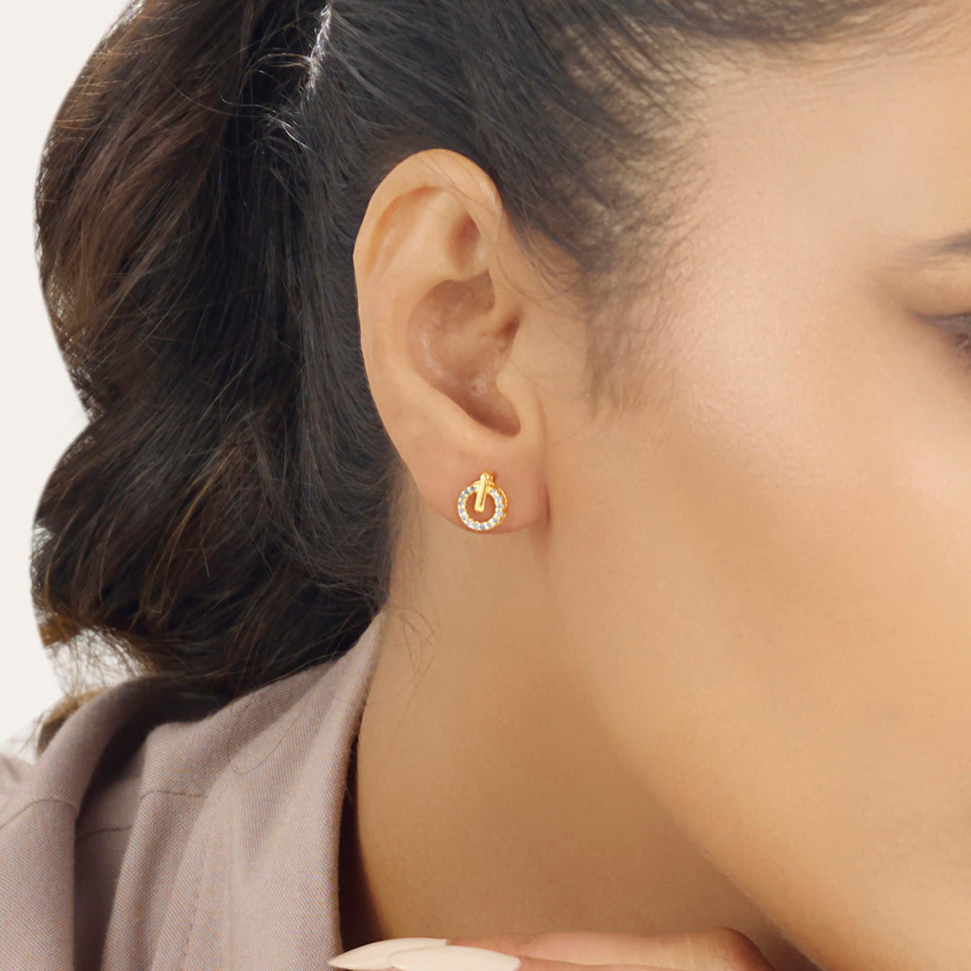 Seraph Ring Stud Gold Earring