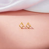 Halo Rhombus Stud Gold Earring