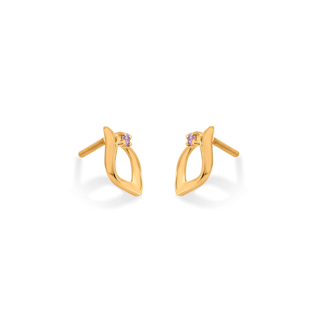 flora glint stud gold earring