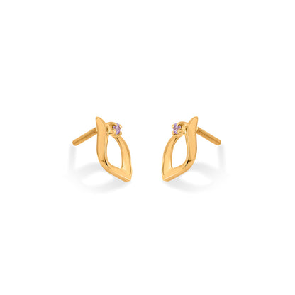 Flora Glint Stud Gold Earring