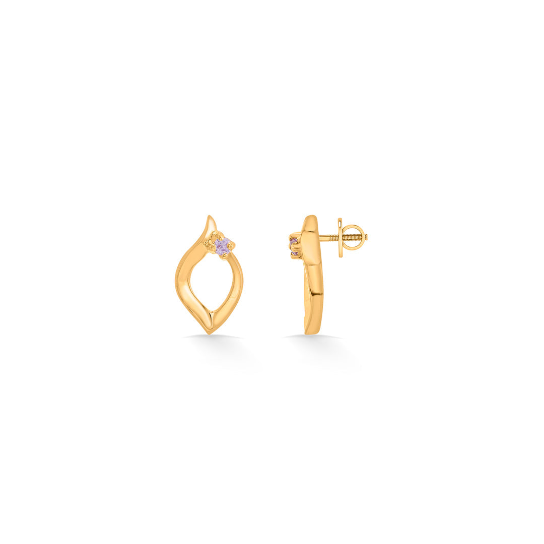 flora glint stud gold earring