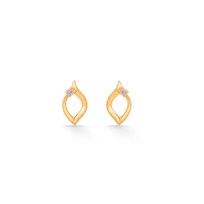 Flora Glint Stud Gold Earring