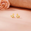 Moon Swan Stud Gold Earring