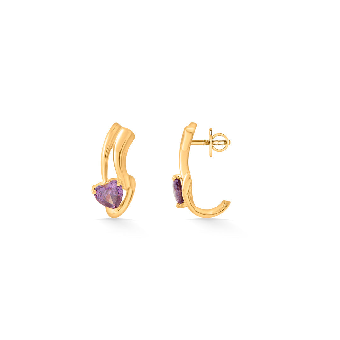 purple desire hoop & huggie gold earring