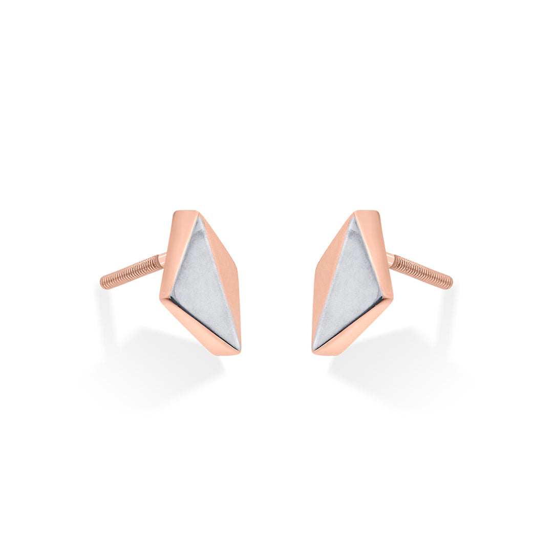 blush & steel hoop & huggie gold earring