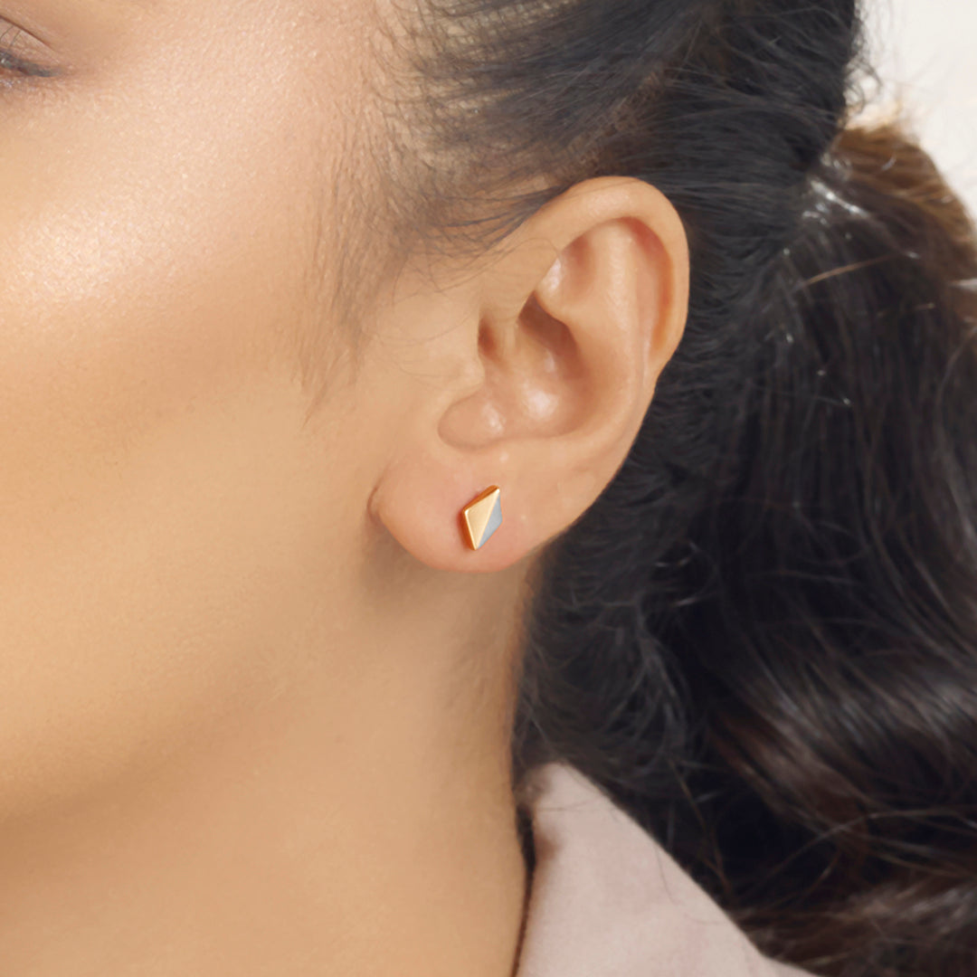 blush & steel hoop & huggie gold earring