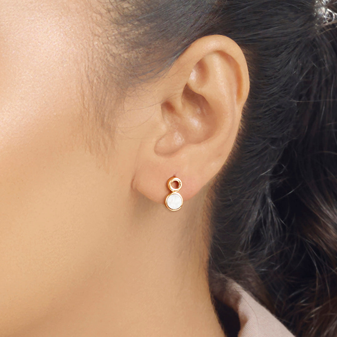 Solar Pair Stud Gold Earring
