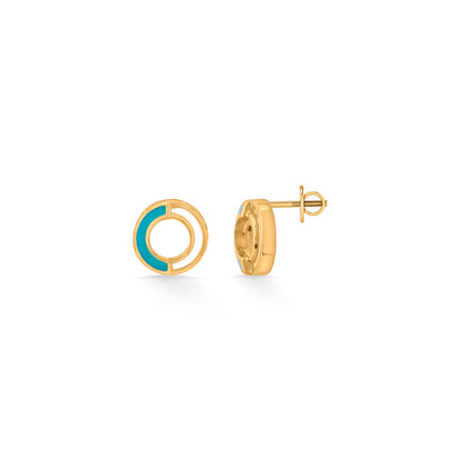 Aqua Loop Stud Gold Earring