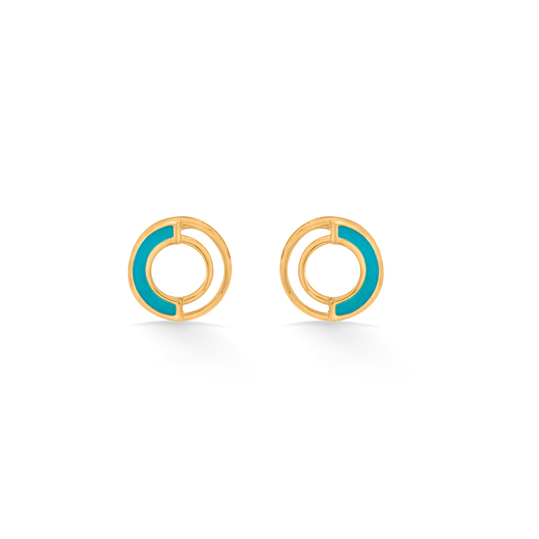 aqua loop stud gold earring