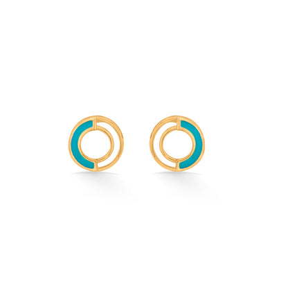 Aqua Loop Stud Gold Earring