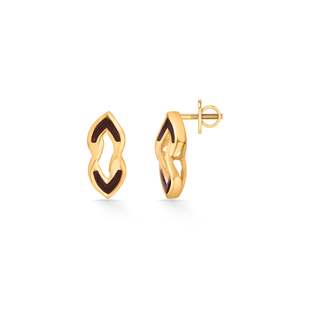 noir geometry hoop & huggie gold earring