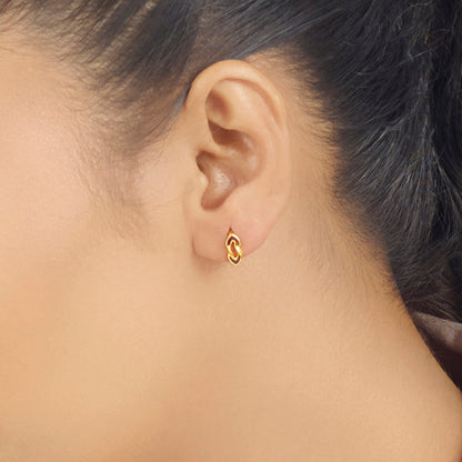 Noir Geometry Hoop & Huggie Gold Earring