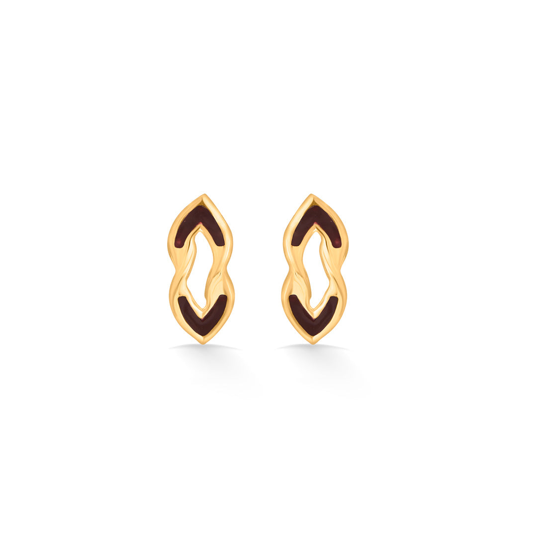 noir geometry hoop & huggie gold earring