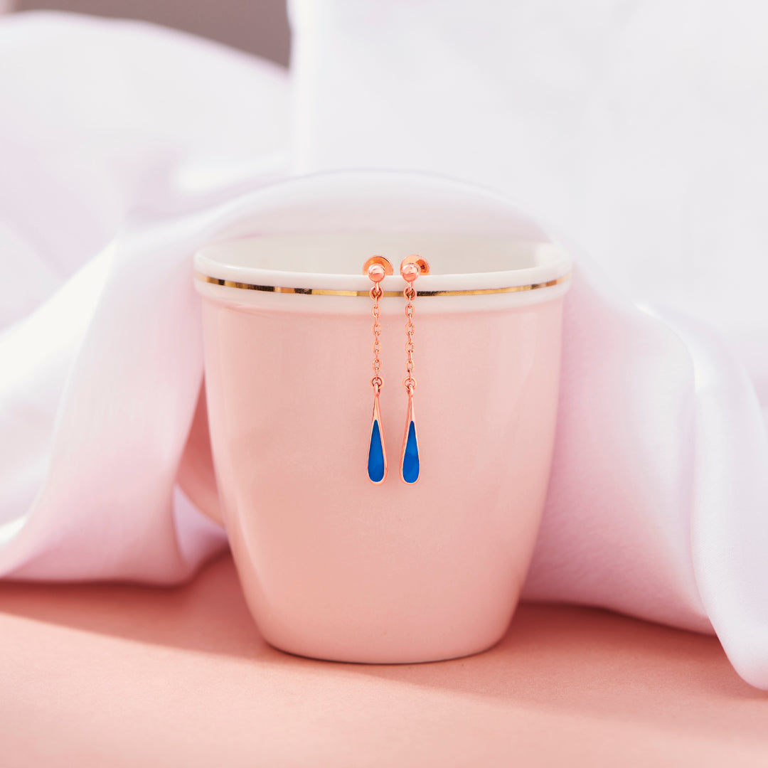 celeste drizzle drops & dangler gold earring